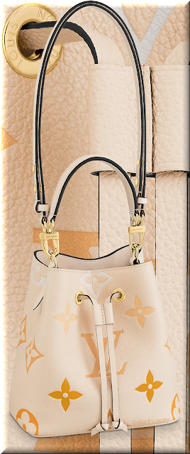 Louis Vuitton NéoNoé BB bucket bag in cream-saffron with Monogram Giant motif #bags #louisvuitton #brilliantluxury Louis Vuitton NéoNoé BB bucket bag in cream-saffron with Monogram Giant motif #bags #louisvuitton #brilliantluxury