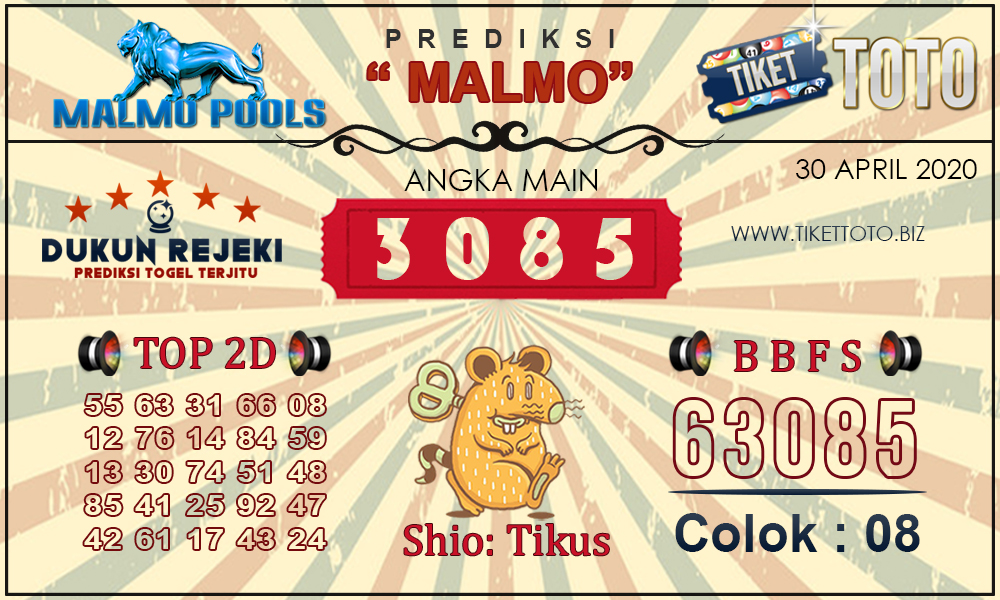 Prediksi Togel MALMO TIKETTOTO 30 APRIL 2020