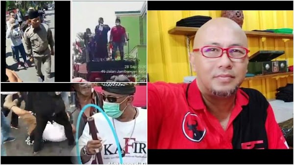 Pria Botak yang Dulu Teriaki Gatot "Anj*ng", Bonyok saat Bentrokan Menolak HRS di Surabaya