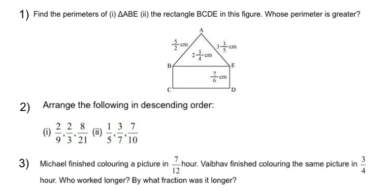 Test of Fractions and Decimals | Class: 7 | Chapter: 2 - Learning Point