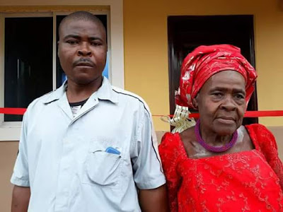 Photos: Heartwarming! Old homeless widow gifted with brand new bungalow in Abia State