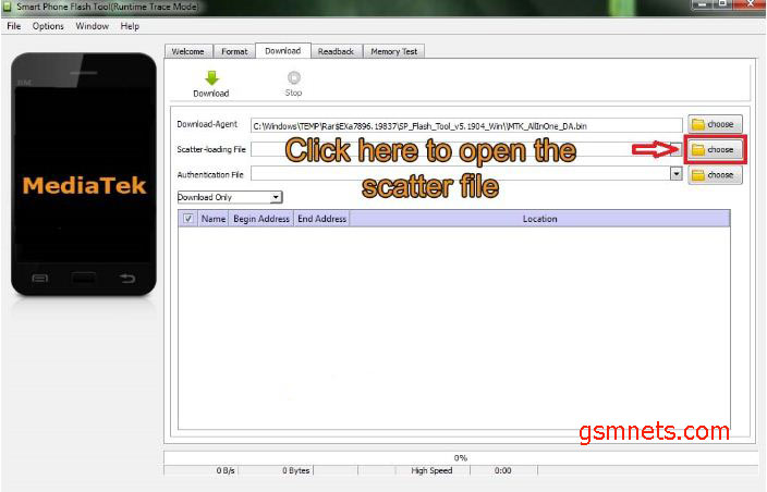 Now Choice The Scatter File In The Flash File Folder SP Tool