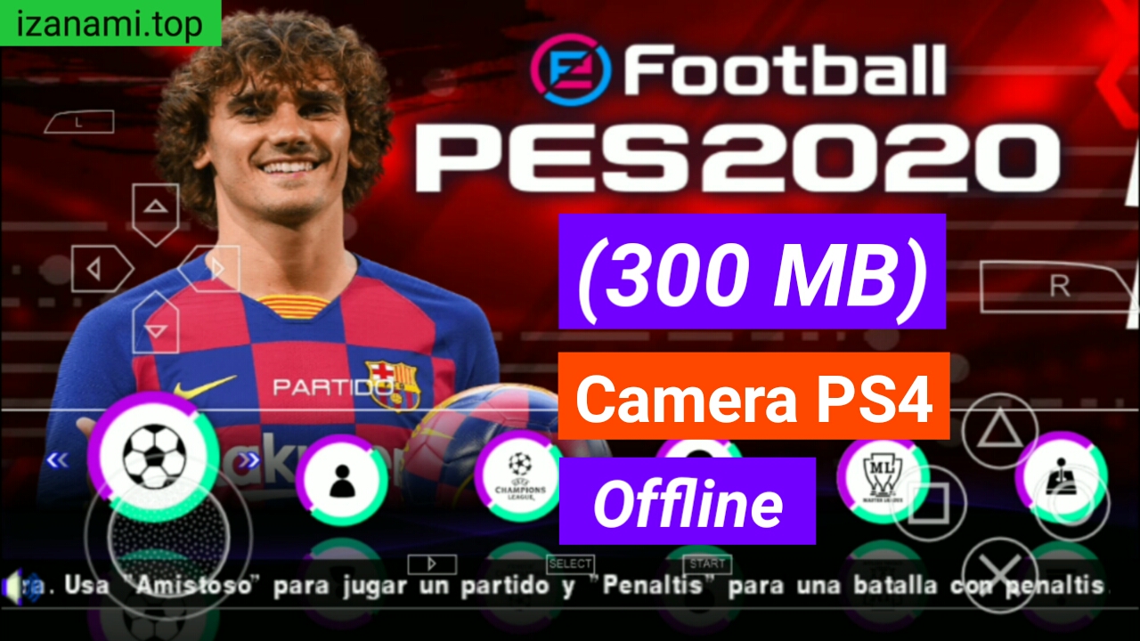 Jeu de Foot  PES 2020 PPSSPP Camera PS4 sur Android hors connexion