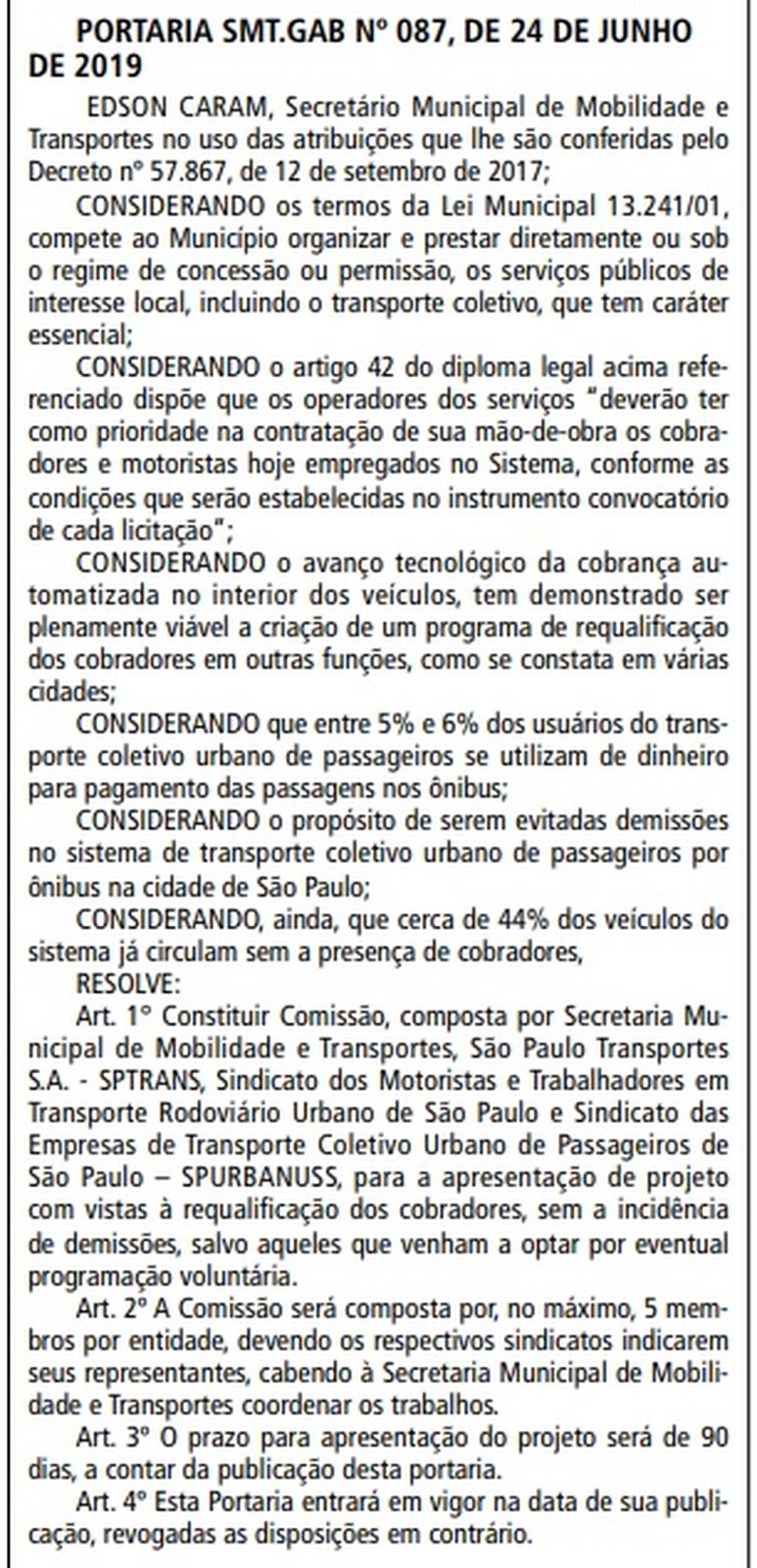 Prefeitura de São Paulo estuda introduzir ônibus sem cobrador na cidade 2 print comissao