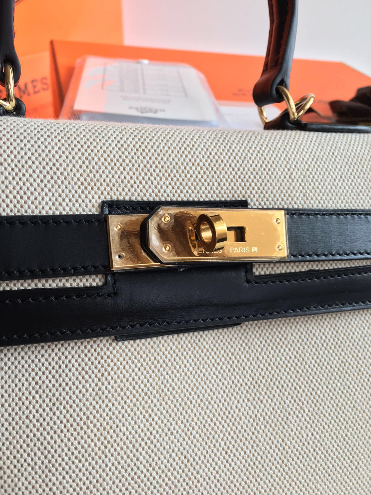 Kinda Kollection: Hermes Kelly 28Cm Canvas Combine Box Leather ...  