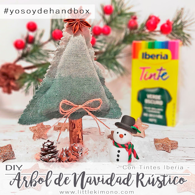 Árbol de Navidad rústico con Tintes Iberia y Handbox