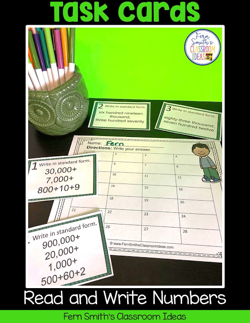 Click Here to Download This 4th Grade Go Math 1.2 Read and Write Numbers Task Cards Resource Today for Your Class!