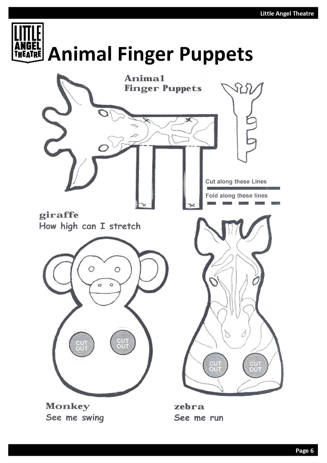 Monkey Finger Puppet Coloring Activity Coloring Pages