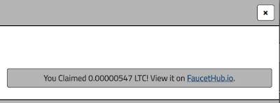 Litecoin claimed in LTC faucet