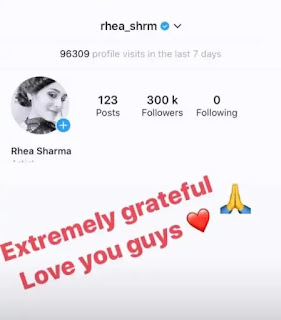 Yrhpk Actress Rhea Sharma Complete 300k Followers On Instagram Free instagram followers from the internet's trusted provider of instagram marketing services since 2013. yrhpk actress rhea sharma complete 300k