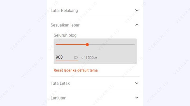 atur lebar landing page blog