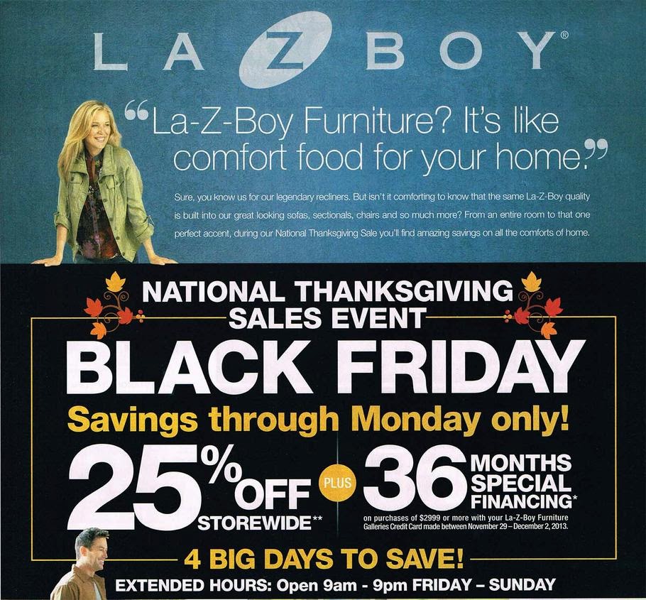 LaZBoy Black Friday 2013 Ad Black Friday Ads 2013