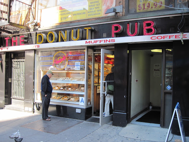 Just looking in the window of The Donut Pub is a wonderful dining in New York experience