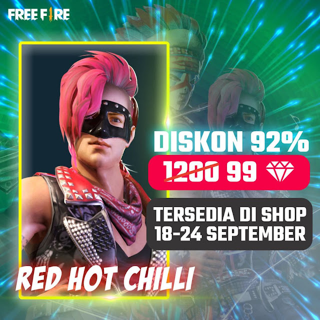 Event Diskon 92% Bundle Red Hot Chilli Free Fire Cukup 99 Diamond