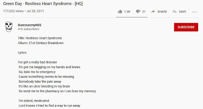 YouTubeで曲の歌詞を見つける方法