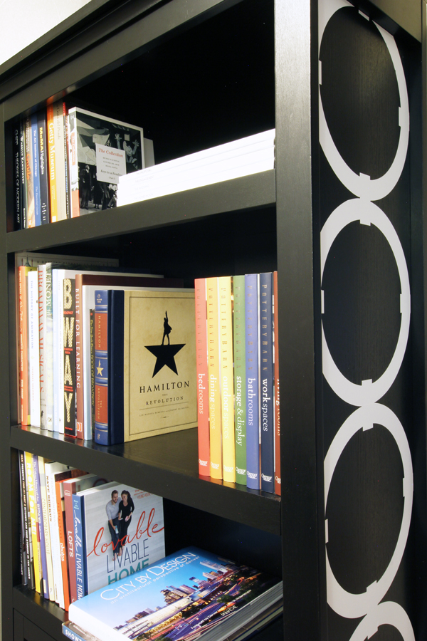 {diy with style} Bookshelf Makeover Part 1 Adding Vinyl Detail with