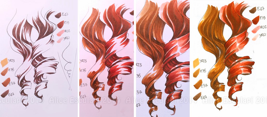 Autunno tagli Copic Italia: Tutorial: come colorare i capelli in stile manga - 3° parte