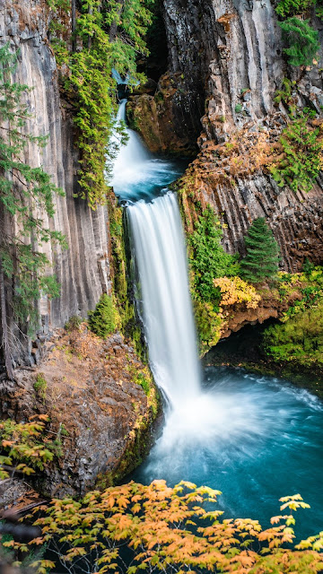 Waterfall wallpaper lake, rocks, trees, nature, landscape