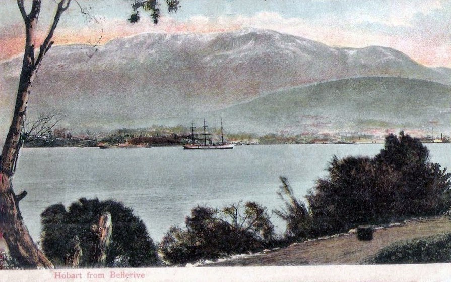 transpress nz sailing ship in Hobart port, Australia, 1900s