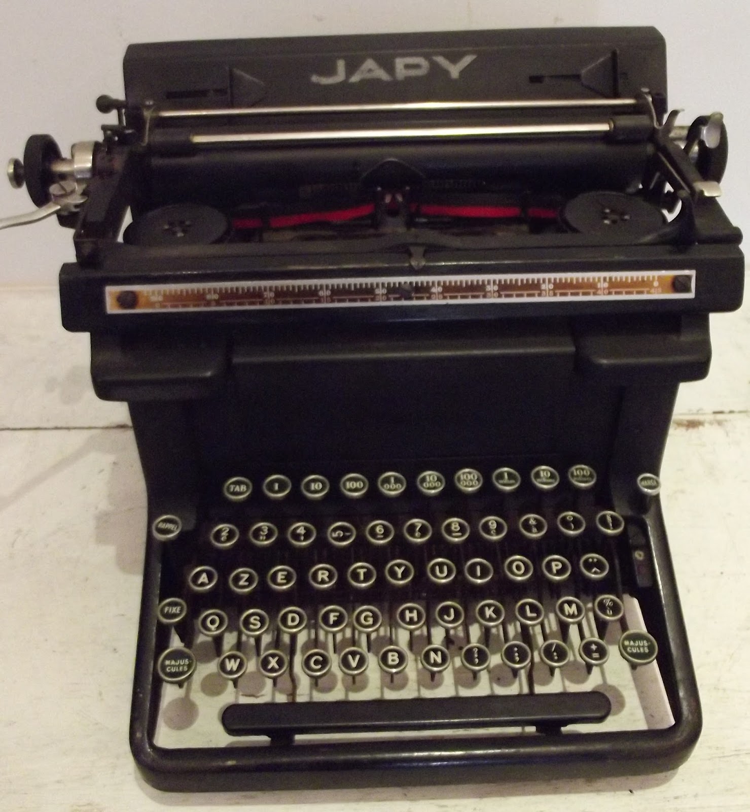 ancienne Machine à écrire JAPY années 1930 typewriter vintage avec housse RARE