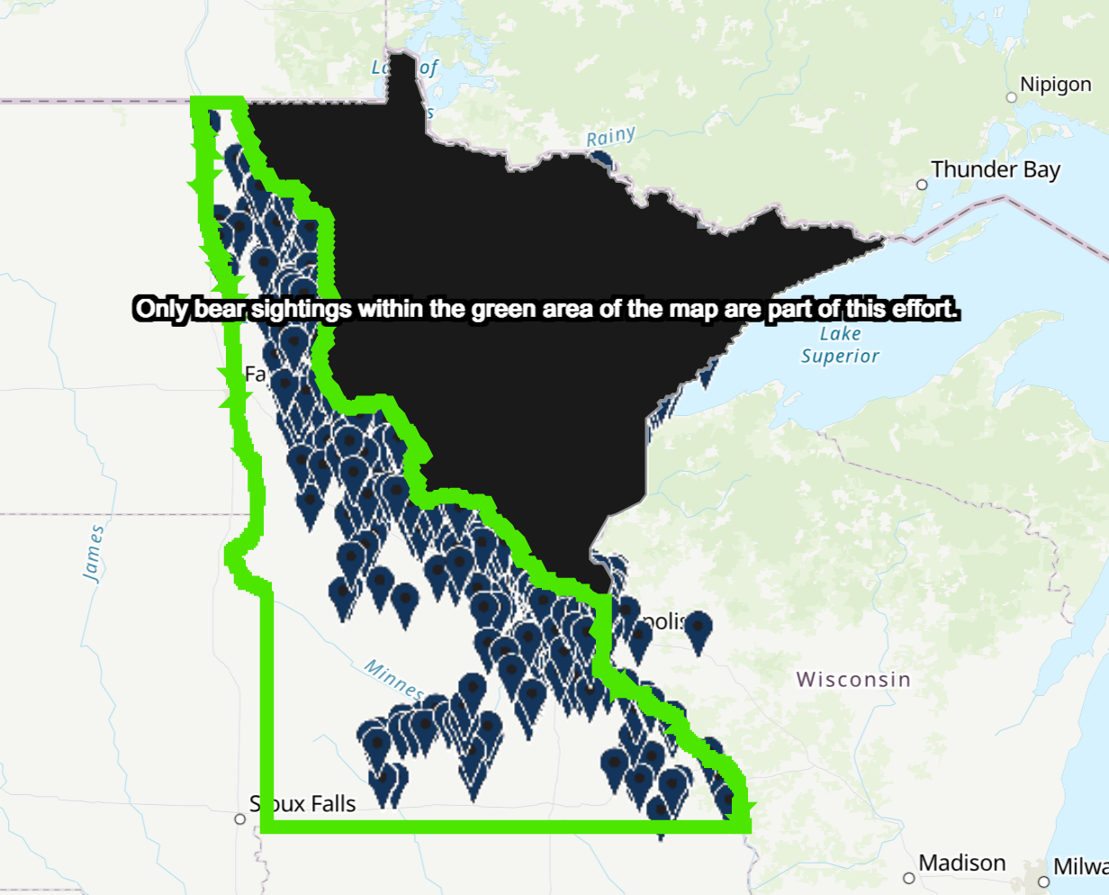 TYWKIWDBI ("TaiWikiWidbee") Minnesota bears outside their primary range