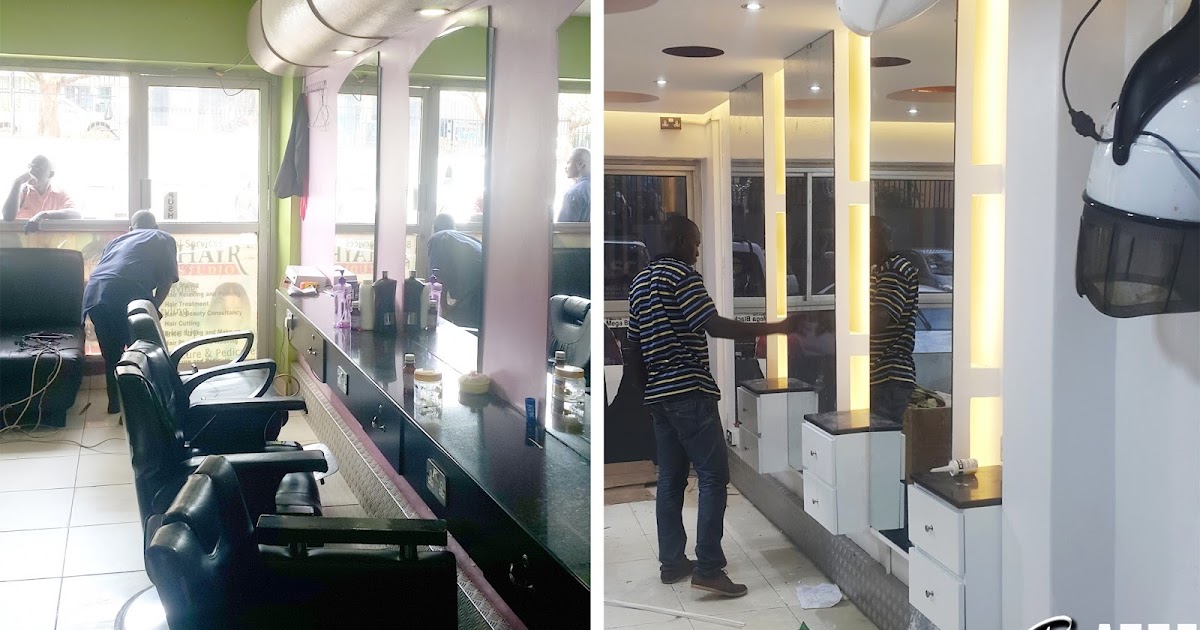 INTERIOR DESIGN UGANDA Saloon interior design Execution by Batte