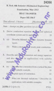 heat-transfer-may-2013-btech-6th-semester-question-paper