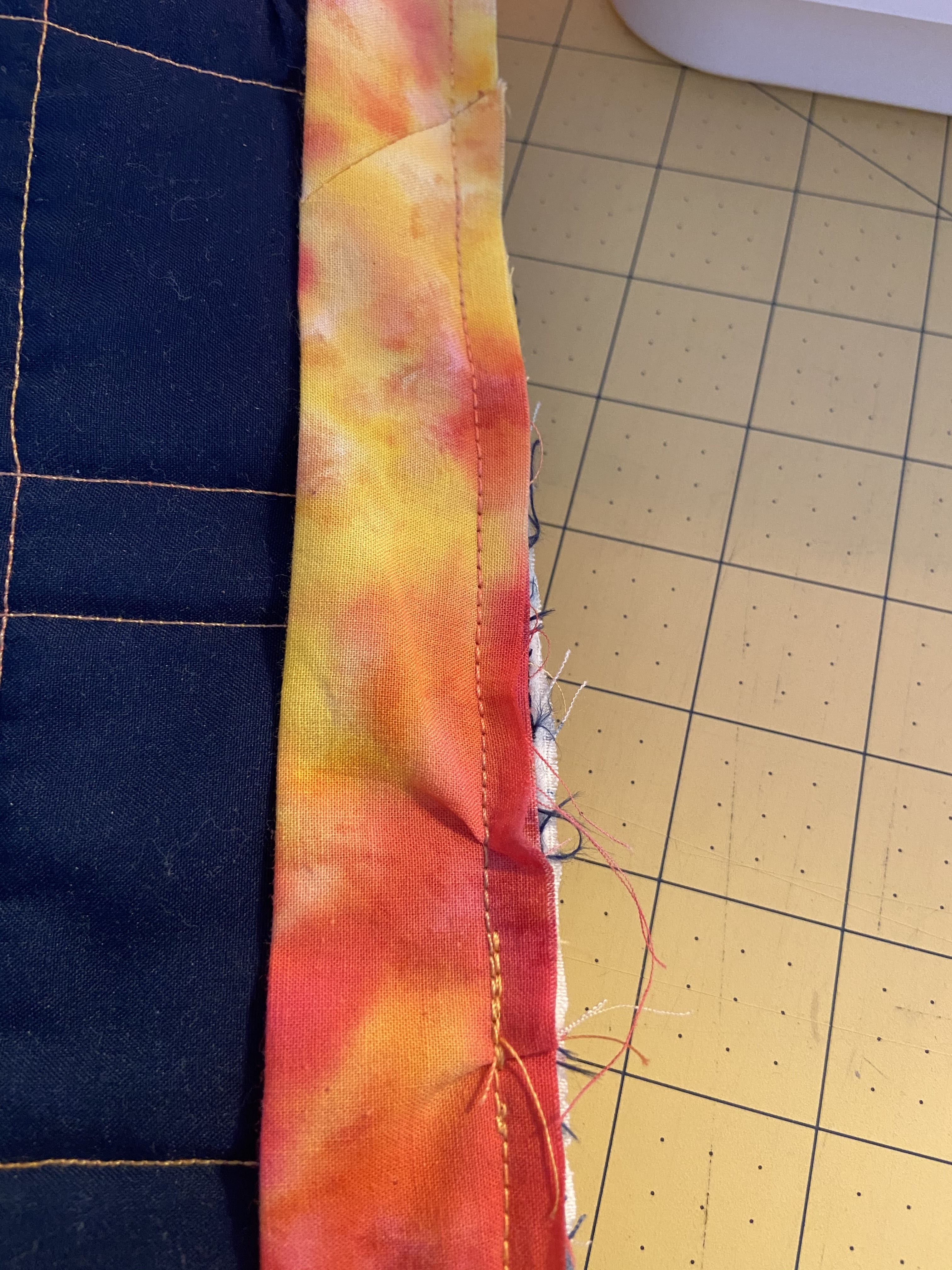 I finished my quilt binding