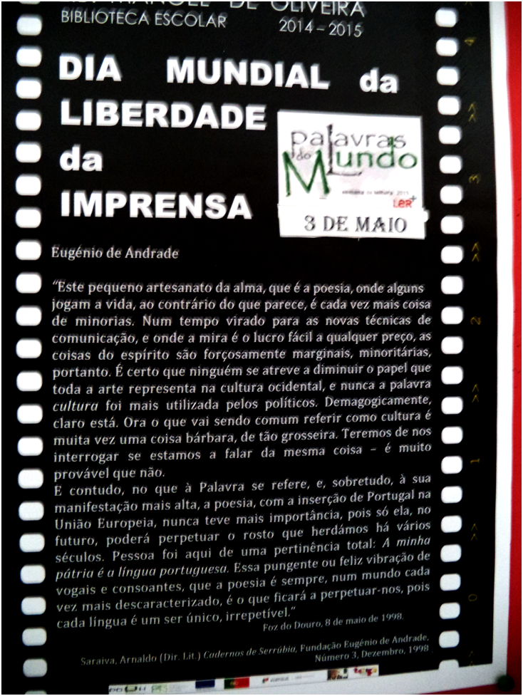 BIBLIOTECA ESCOLAR MANOEL DE OLIVEIRA PALAVRAS