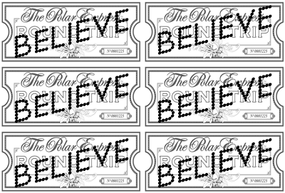 Sherbert Cafe: Polar Express Printable Ticket