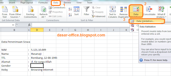 Cara Membuat /Menambahkan Combo Box di Excel