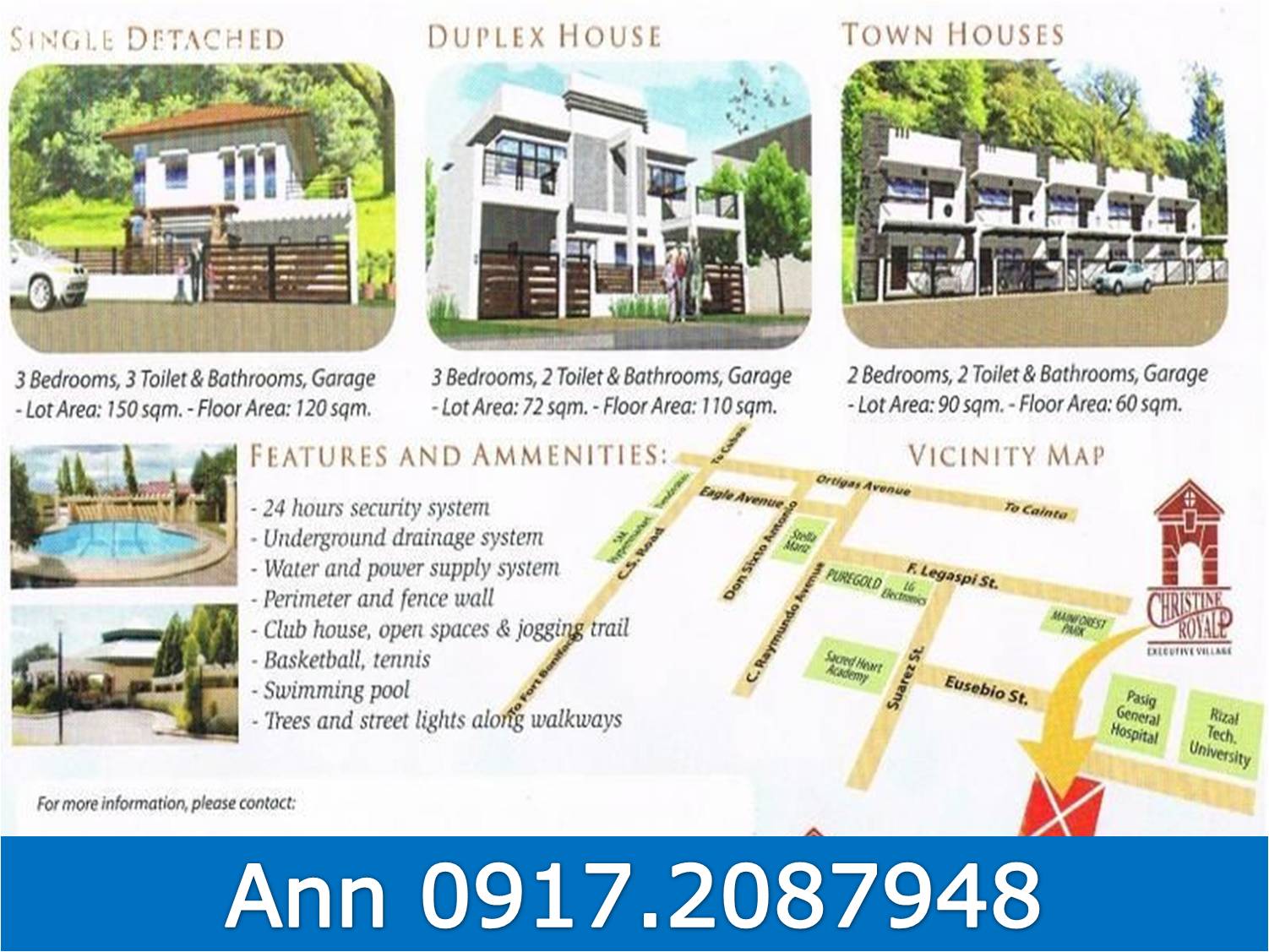 Pasig Best Properties Christine Royale Executive Village in Pasig by
