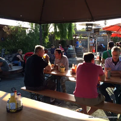 communal tables at Westbrae Biergarten in Berkeley, California