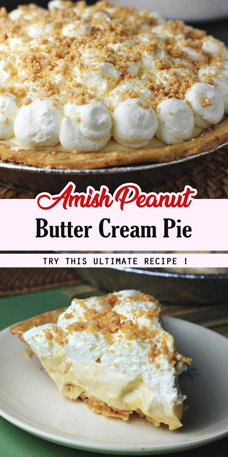 Amish Peanut Butter Cream Pie 3 SECONDS