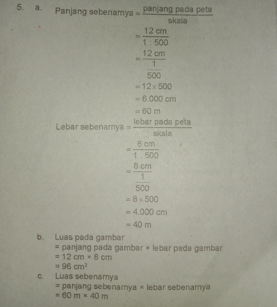 Soal Dan Jawaban Perbandingan Skala Matematika Kelas 5 Berbagi Informasi Untuk Bersama