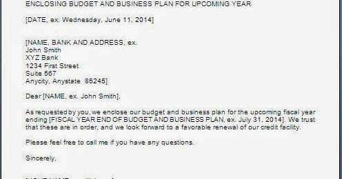 Budget Submission Cover Letter