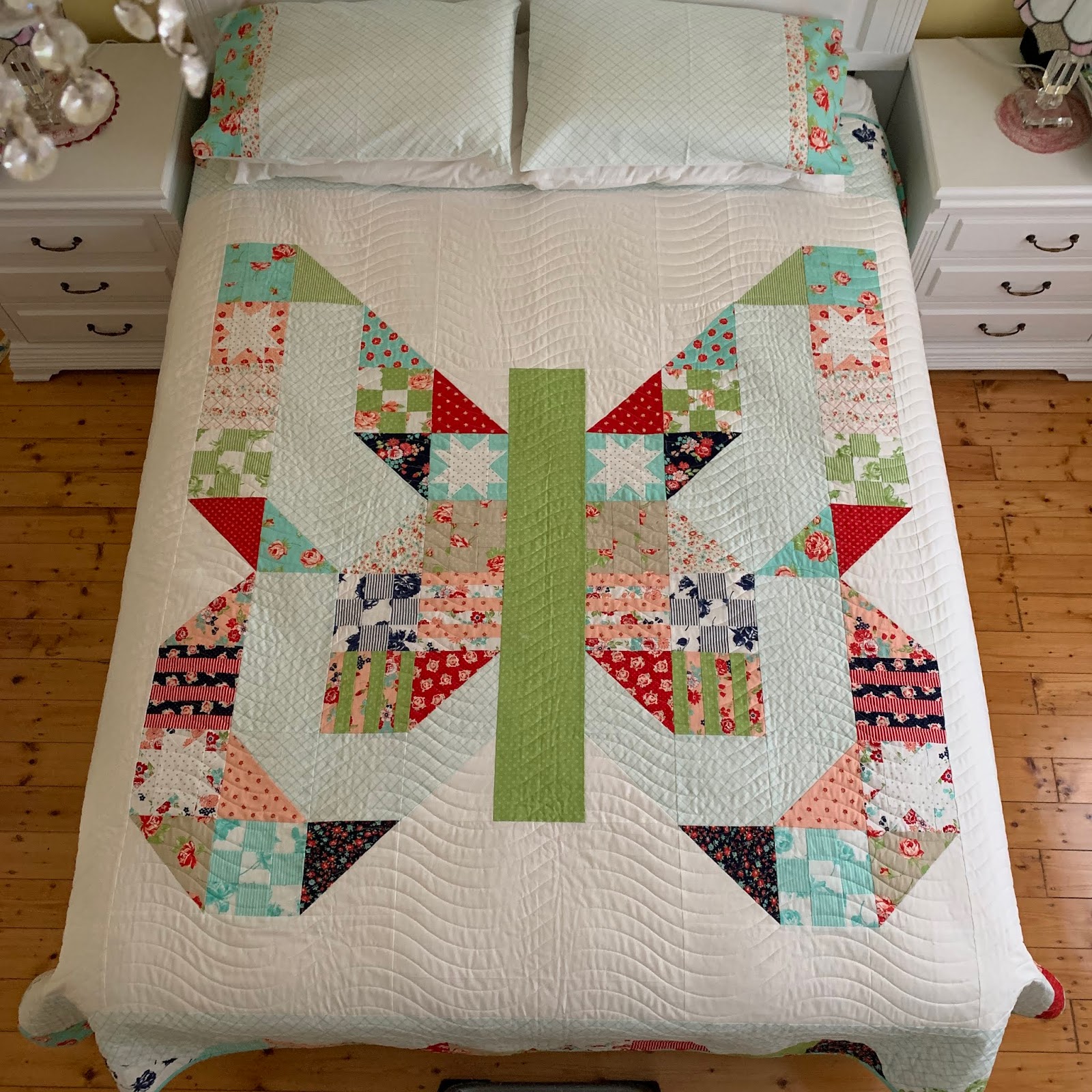 Lynda in Wonderland Two Butterfly Patch Quilts