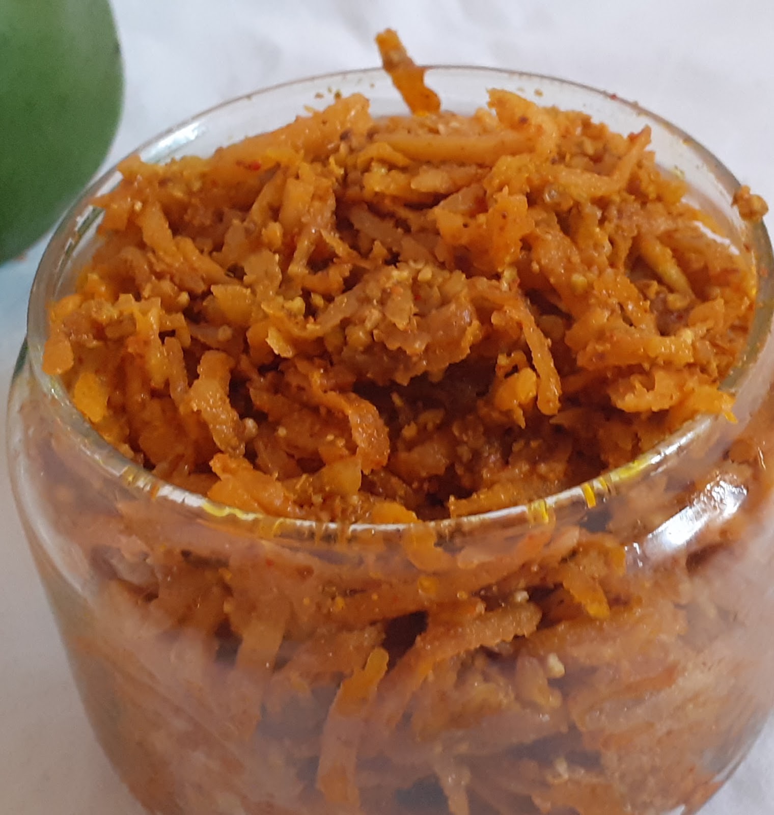 Hema's Musings raw papaya pickle /कच्चे पपीते का अचार