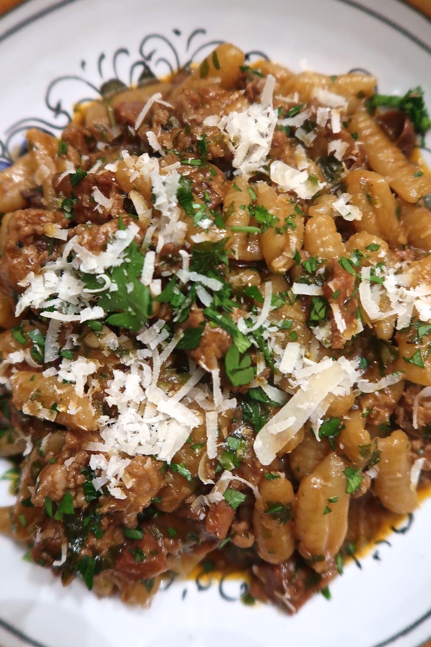 Scrumpdillyicious Cavatelli with Porcini Mushroom & Sausage Ragù