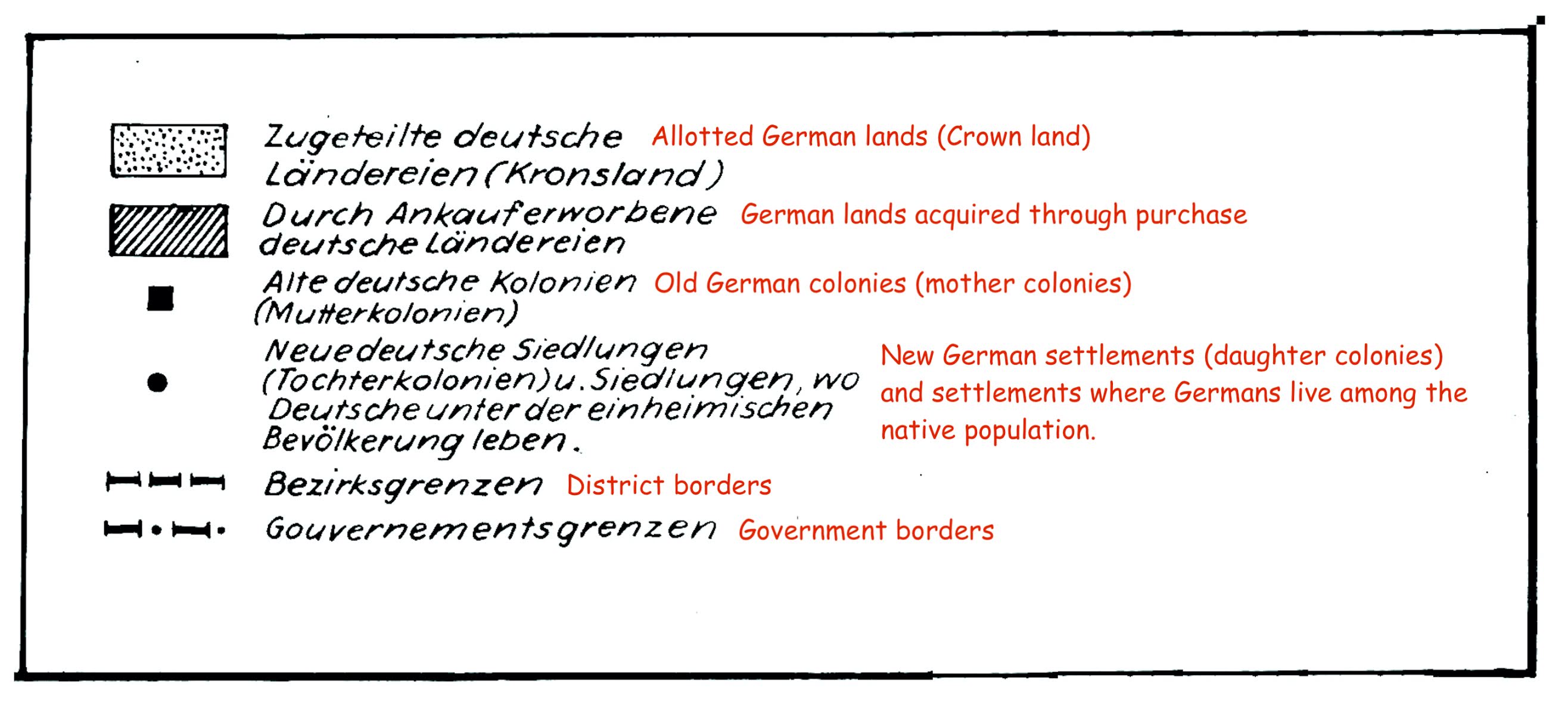 Germans from Russia Settlement Locations 1890 Map of German Land