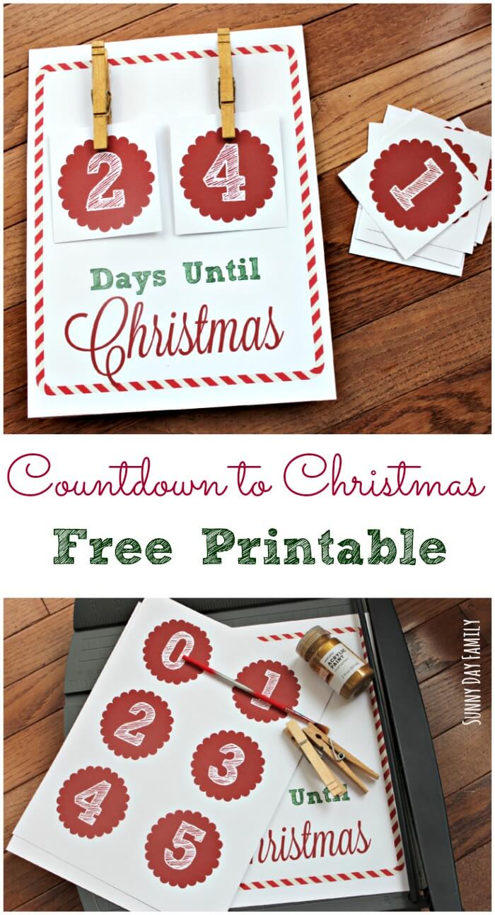 How Many Days Until Christmas: Free Christmas Countdown Printable | Sunny Day Family