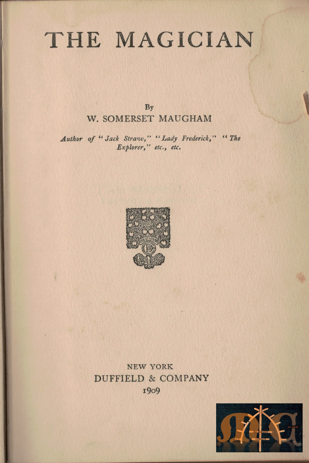 title page of The Magician 1909