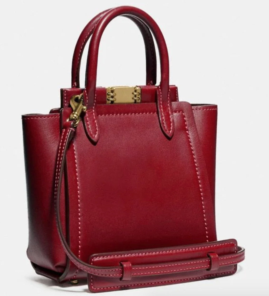 Coach 1941 Troupe Tote 16 in Deep Red Smooth Leather - Crossbody