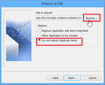 merge outlook contacts without duplicates
