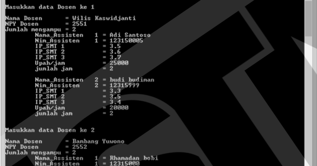 Contoh Program Record atau Struct pada Bahasa C++ - Bahasa Pemrogaman