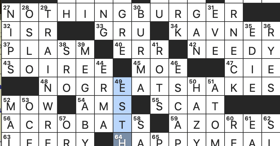 Rex Parker Does the NYT Crossword Puzzle: Kardashian matriarch / TUE  9-20-16 / Blade in pen / Strip of fabric used for trimming / J Lo's  daughter with palindromic name / Set