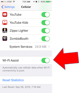 iOS 9 Wi-Fi Assist