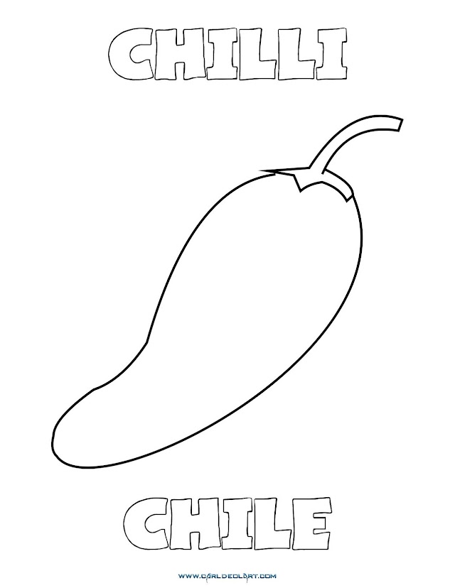 Dibujos Inglés - Español con CH: Chile - Chilli