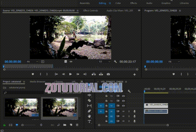 Membuat Fade In dan Fade Out Video di Adobe Premier Pro CC - Proses Fade In