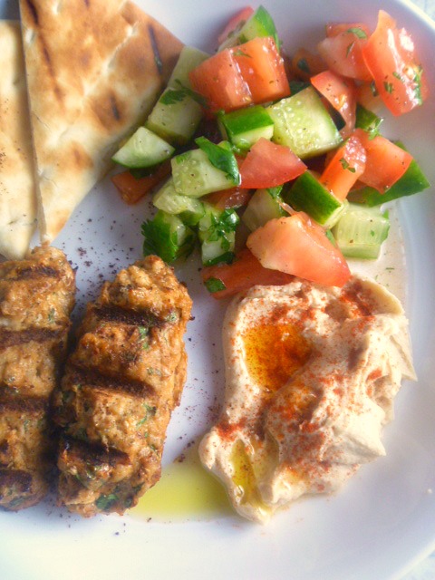 Grilled Chicken Kofta:  ender flavor-packed grilled chicken kofta, filled with fresh herb & spices, will be on the table in under 45 min.  The perfect summer Mediterranean dish! - Slice of Southern